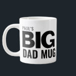 Fête des pères moderne Big Papa Mug Nom personnali<br><div class="desc">Fête des pères moderne Big Papa Mug Nom personnalisé Gros Jumbo Mug</div>