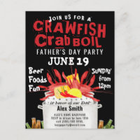 Fête des pères moderne Photo Crawfish Invitation à