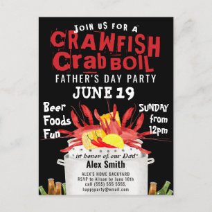 Fête des pères moderne Photo Crawfish Invitation à