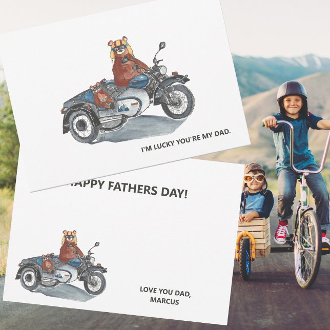 Fête des Pères Moto avec Side-car Ours (Créateur téléchargé)