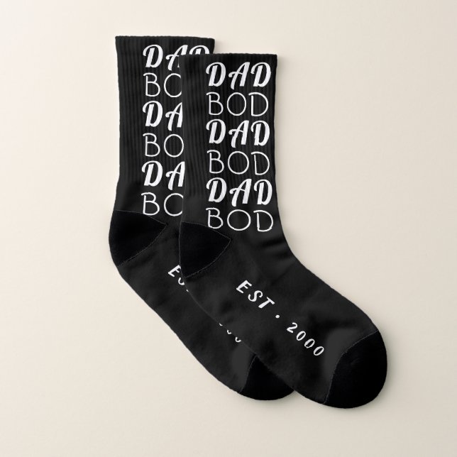 Fête des pères Noir Premium "DAD BOD"Y Cool funky  (Paire)