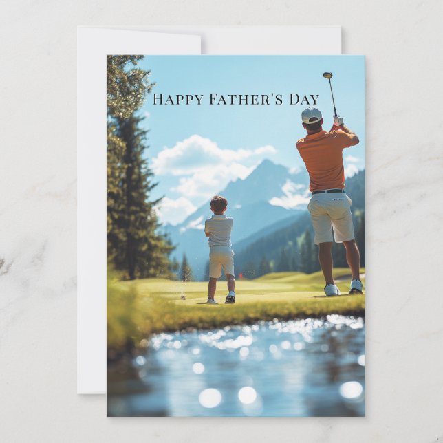 Fête des Pères Père et fils jouant au golf (Devant)