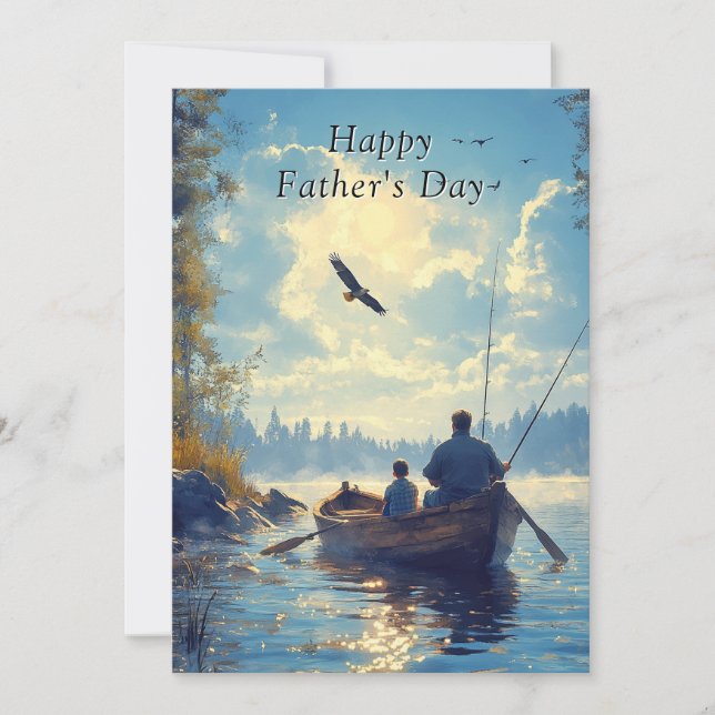 Fête des pères Père & Fils Ligne Pêche en bateau (Devant)