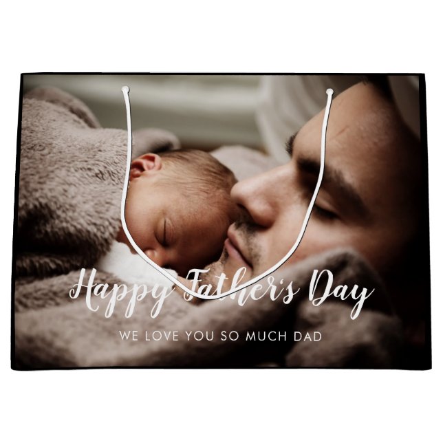 Fête des pères personnalisée Photo grand sac cadea (Devant)