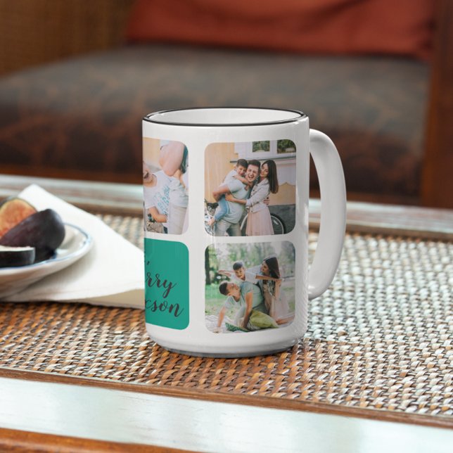 Fête des pères Photo Collage Mug (Créateur téléchargé)