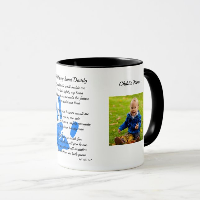 Fête des pères POEM PHOTO Mug - Tenez ma main papa (Devant droit)