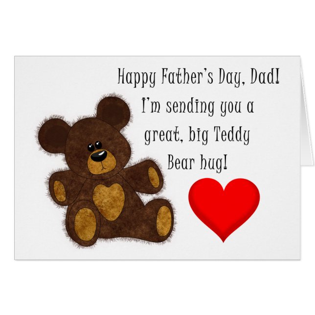 Fête des pères Teddy Bear Hug - 5" x 7" Art Card (Devant horizontal)
