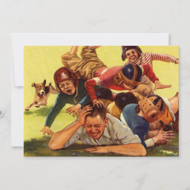 Fête des Pères vintage, enfants jouant au football (Devant)