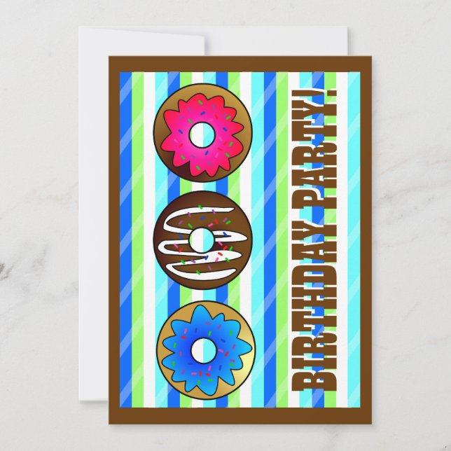 Fête des petits Donut Anniversaire Invitation 5 x  (Devant)