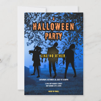 Fête d'Halloween au cimetière de zombies effrayant