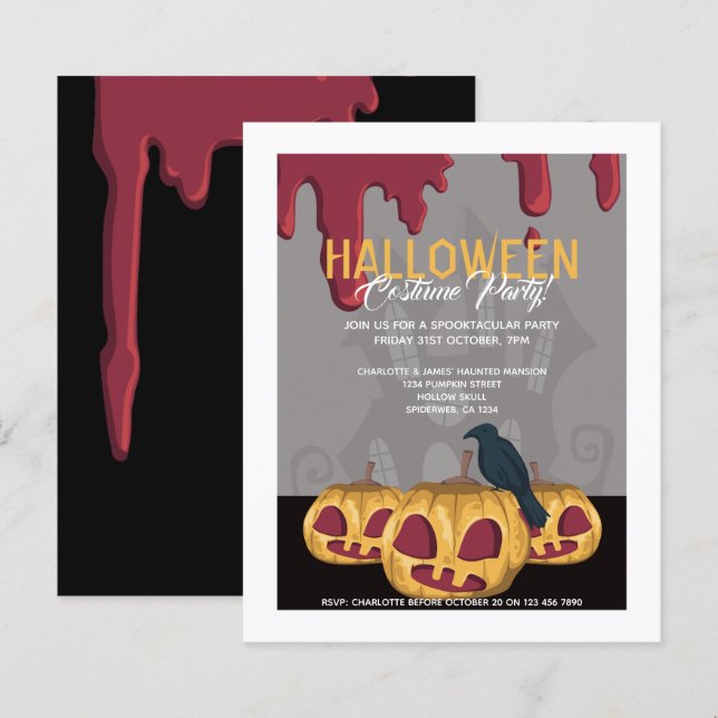Fête d'Halloween BUDGET Citrouille dégoulinant de  (Devant / Derrière)
