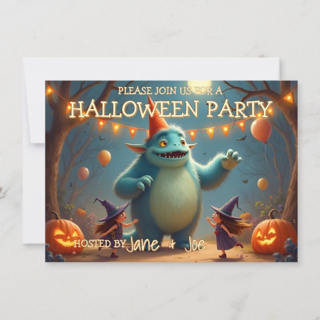 Fête d'Halloween de Monstre Joyeux pour Enfants (Devant)