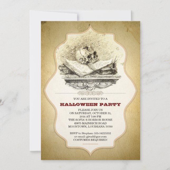 fête d'Halloween effrayante cassé des invitations  (Devant)
