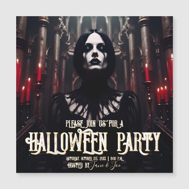 Fête d'Halloween - Invitation gothique sombre (Devant)