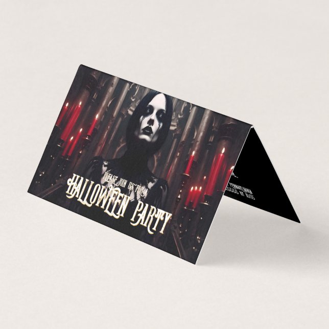 Fête d'Halloween - Invitation gothique sombre (Front)