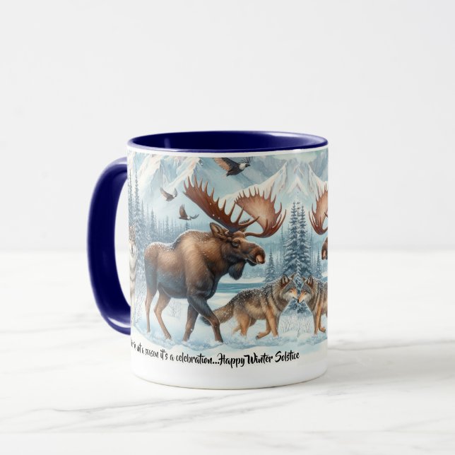 Fête d'hiver Faune en hiver Mug de neige (Devant gauche)