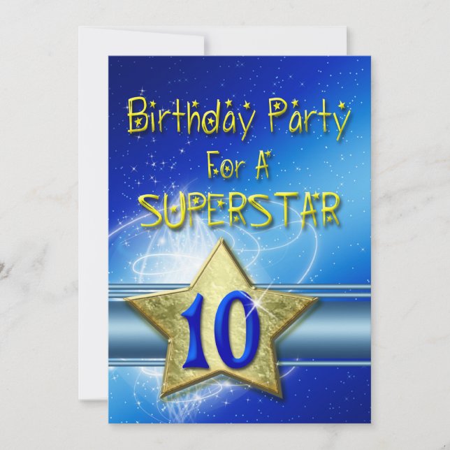 Fête du 10e anniversaire Invitation pour une Super (Devant)