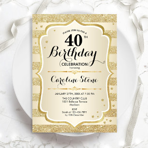 Fête du 40e anniversaire - Gold Invitation