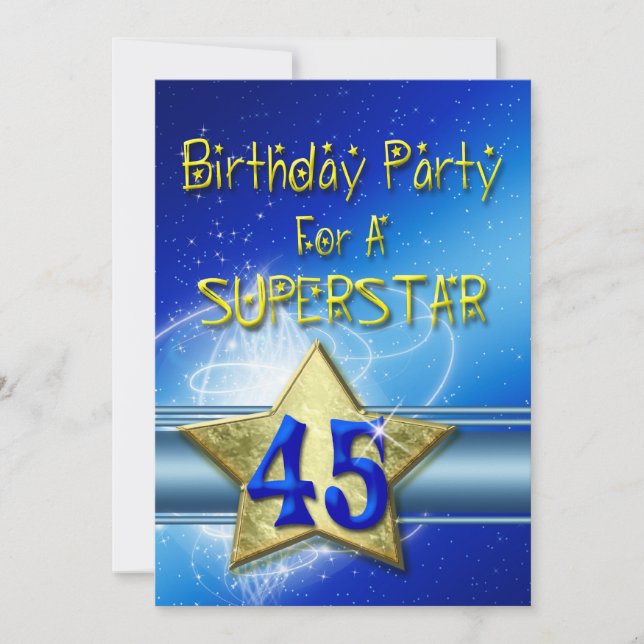 Fête du 45e anniversaire Invitation pour une Super (Devant)