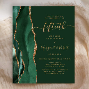 Fête du 50e anniversaire Budget Emerald Agate Gold