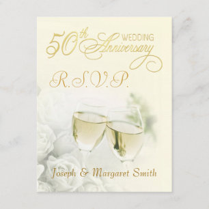 Fête du 50e anniversaire - Cartes de réponse RSVP