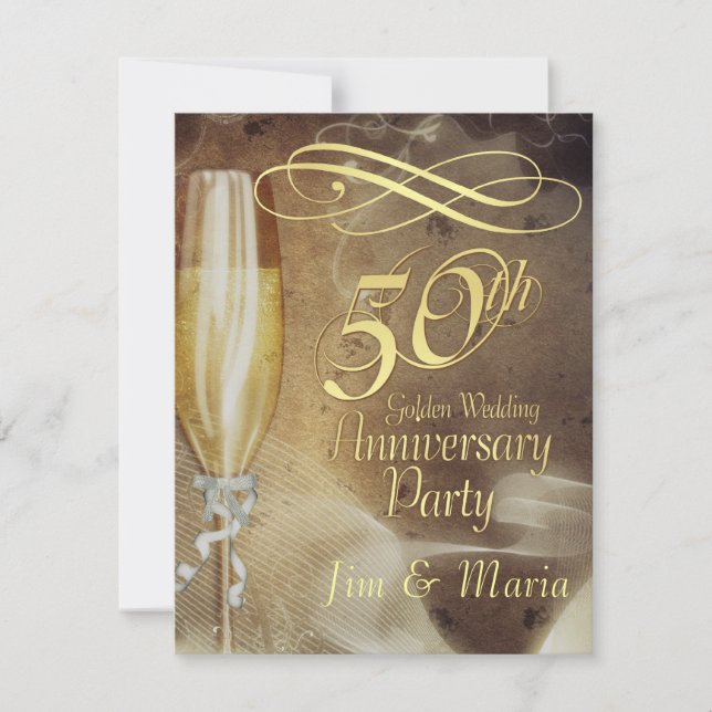 Fête du 50e anniversaire - Cartes de réponse RSVP (Devant)