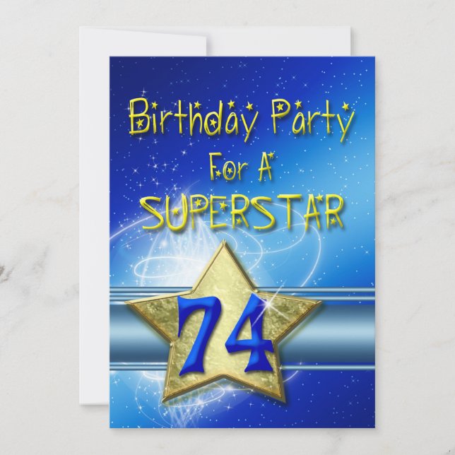 Fête du 74e anniversaire Invitation pour une Super (Devant)