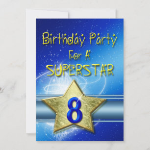 Fête du 8e anniversaire Invitation pour une Supers