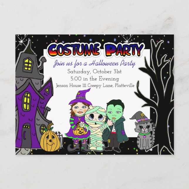 Fête du costume | Invitations de fête d'Halloween (Devant)