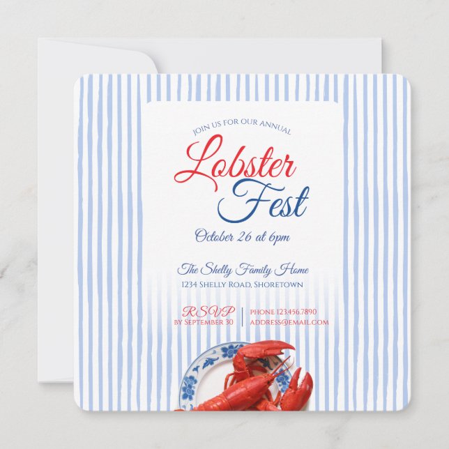 Fête du Homard Rayure de fête de mer côtière nauti (Devant)