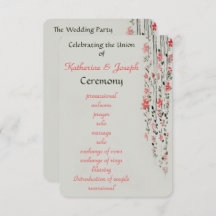 Fête du programme de mariage d'aquarelle florale o