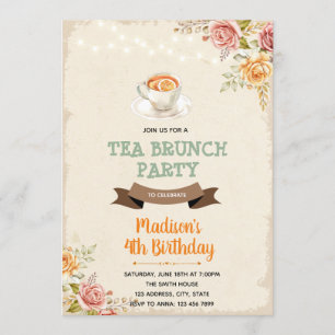 Fête du thé et du brunch d'automne Invitation