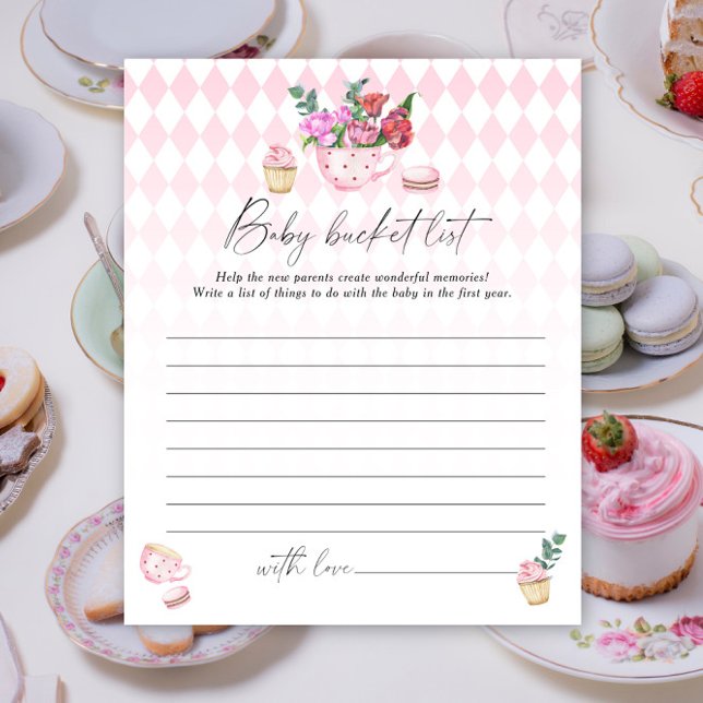 Fête du thé floral - Baby bucket list jeu (Créateur téléchargé)