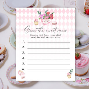 Fête du thé floral Baby shower Devinez le doux dés