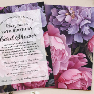 Fête élégante avec fleurs sombres et cartes en cas