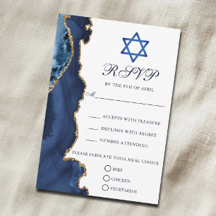 Fête élégante de Bar Mitzvah Bleu Nuit Or RSVP