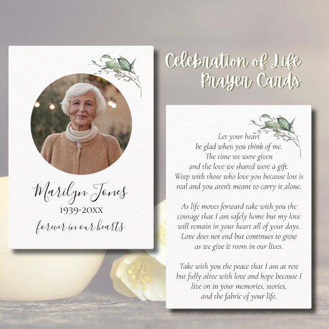 Fête élégante de la vie Cartes de prière (Elegant Celebration of Life Prayer Cards
)