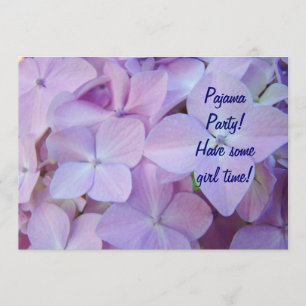 Fête en pyjama ! Cartes d'invitation Fleurs Violet