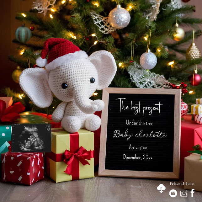 Fête fériée Noël grossesse faire-part (Créateur téléchargé)