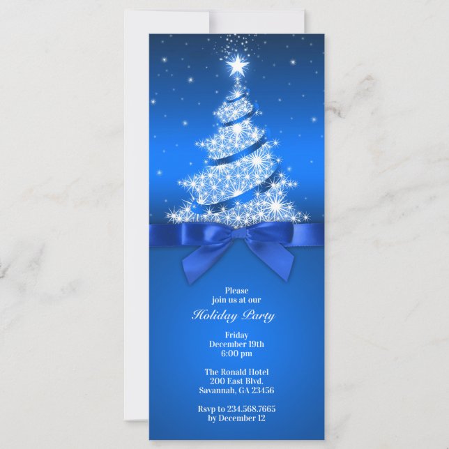 Fête Fête Fête Fête Bleue Élégante Invitation (Devant)