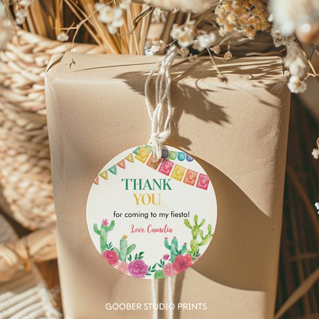 Fête Fille Cactus Étiquettes de fête d'anniversair (Créateur téléchargé)