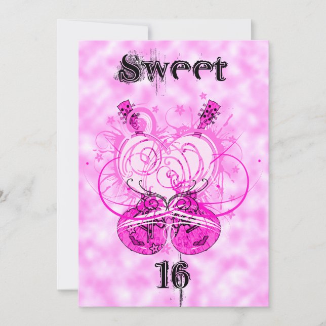 Fête fille Sweet 16 Anniversaire Invitation (Devant)