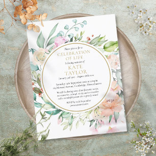 Fête florale de la vie Invitation funéraire