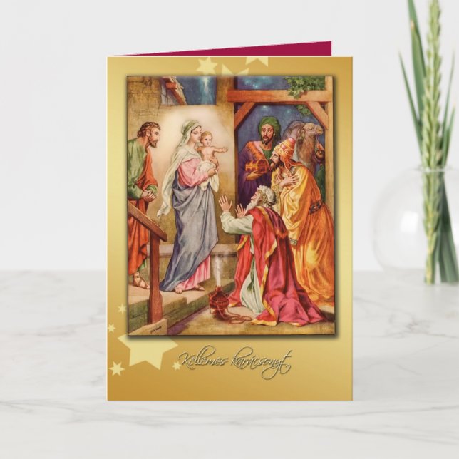 fête hongroise Noël carte nativité (Devant)