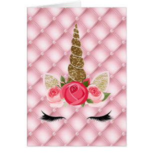 Fête Licorne Paillettes Dorées et Roses Roses Merc