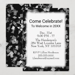 Fête ou fête Nouvel An Confetti Invitations