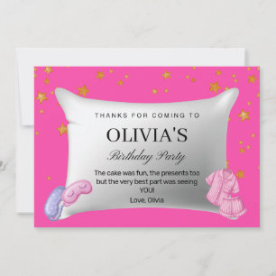 Fête Pink Swood Carte de remerciements de fête d'a