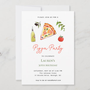 FÊTE PIZZA Invitation d'anniversaire