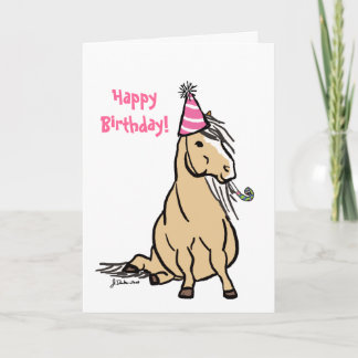 Fête Pony Girls Carte Anniversaire