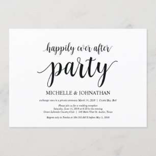 Fête pour toujours heureux, invitation d'élopement